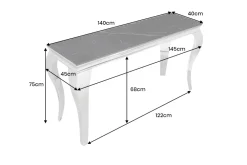 Riess-Ambiente Konsolentische > Design Konsolentisch MODERN BAROCK 140cm schwarz anthrazit chrom Keramik Marmor