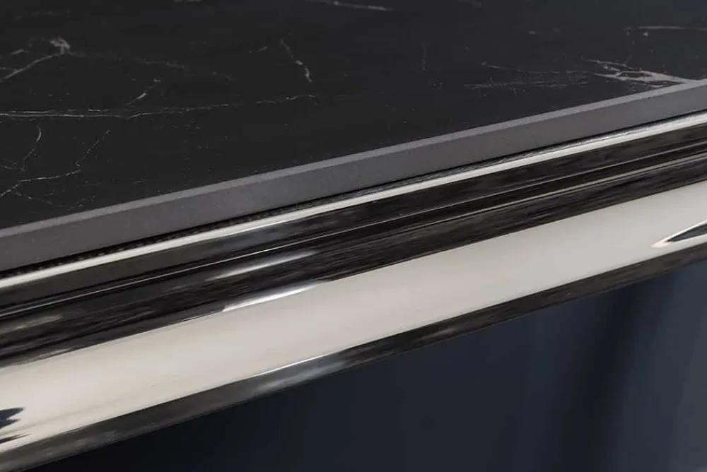 Riess-Ambiente Konsolentische > Design Konsolentisch MODERN BAROCK 140cm schwarz anthrazit chrom Keramik Marmor