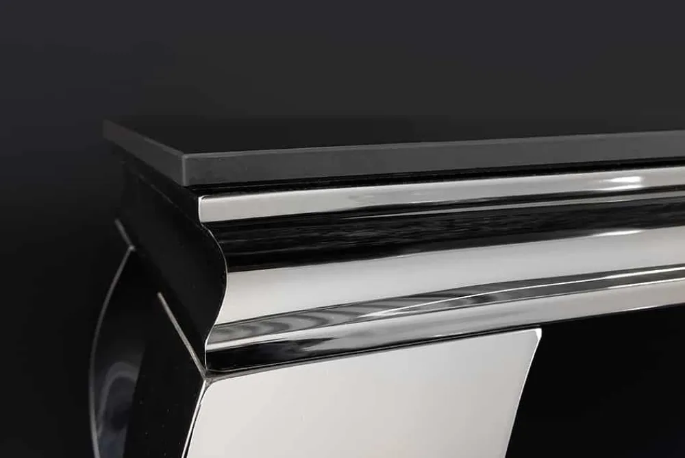 Riess-Ambiente Konsolentische > Design Konsolentisch MODERN BAROCK 140cm schwarz anthrazit chrom Keramik Marmor