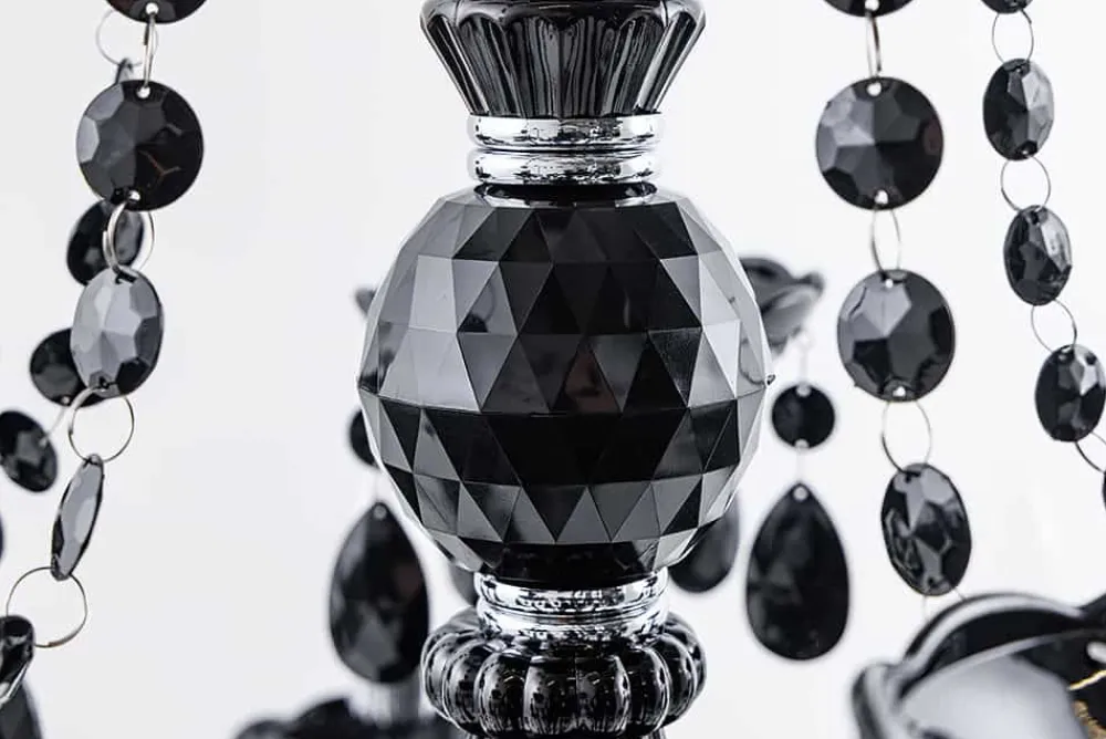 Riess-Ambiente Hängelampen|Kronleuchter & Lüster > Design Kronleuchter BLACK CRYSTAL XL 80cm schwarz Acryl 15-armig Lüster
