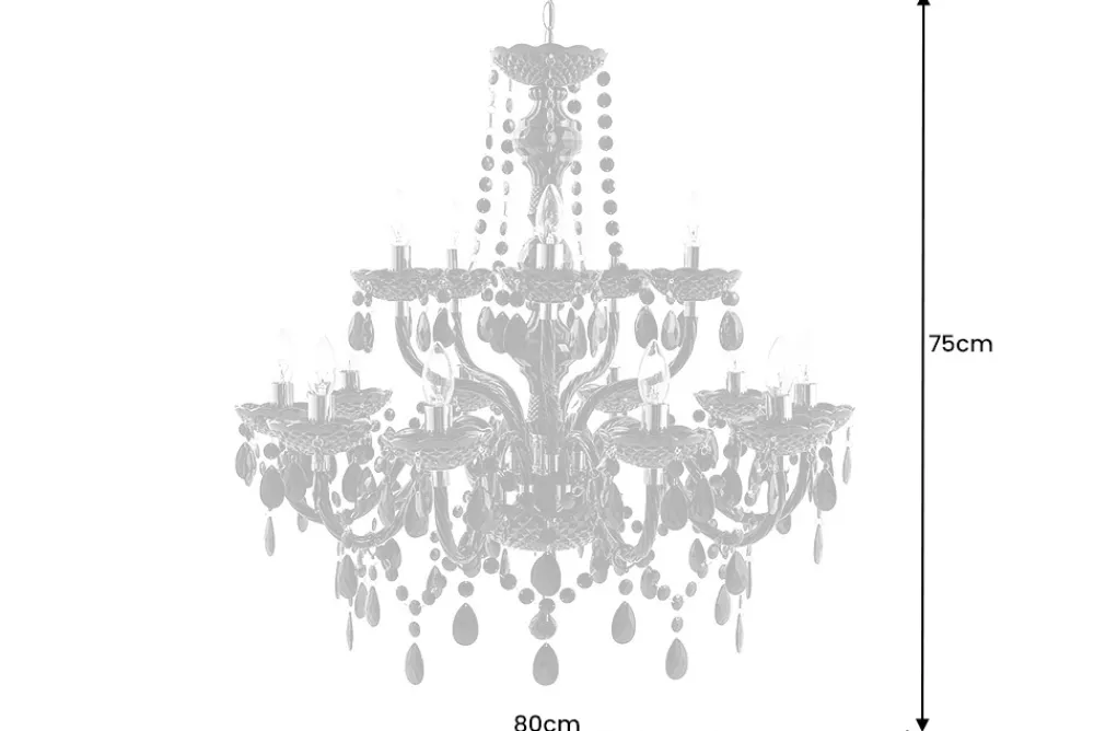 Riess-Ambiente Hängelampen|Kronleuchter & Lüster > Design Kronleuchter BLACK CRYSTAL XL 80cm schwarz Acryl 15-armig Lüster