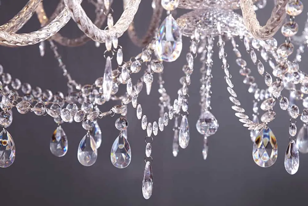 Riess-Ambiente Hängelampen|Kronleuchter & Lüster > Design Kronleuchter CRYSTAL XXL 120cm klar Acryl 30-armig Kristall-Lampe