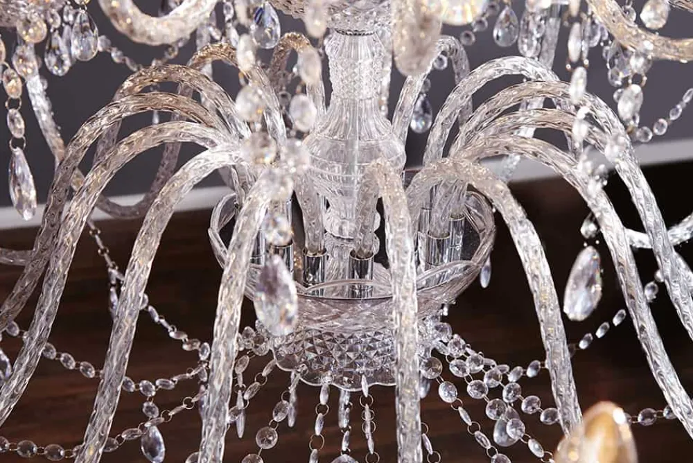 Riess-Ambiente Hängelampen|Kronleuchter & Lüster > Design Kronleuchter CRYSTAL XXL 120cm klar Acryl 30-armig Kristall-Lampe