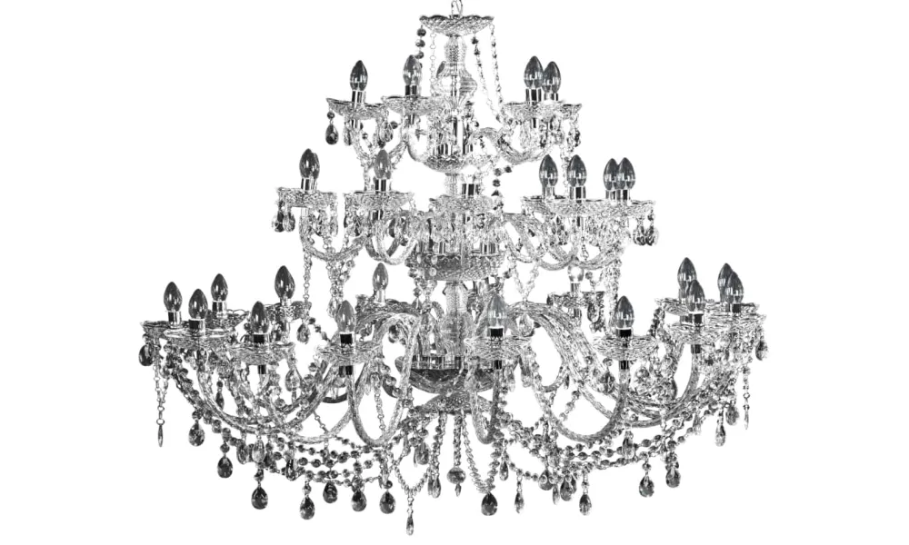 Riess-Ambiente Hängelampen|Kronleuchter & Lüster > Design Kronleuchter CRYSTAL XXL 120cm klar Acryl 30-armig Kristall-Lampe