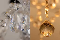 Riess-Ambiente Hängelampen|Kronleuchter & Lüster > Design Kronleuchter CRYSTAL XL 80cm klar Acryl 15-armig Lüster schwarz mit Schirmen