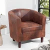 Riess-Ambiente Loungesessel|Sessel > Design Lounge Sessel HEMINGWAY whisky braun mit Armlehnen Cocktailsessel Massivholzbeine