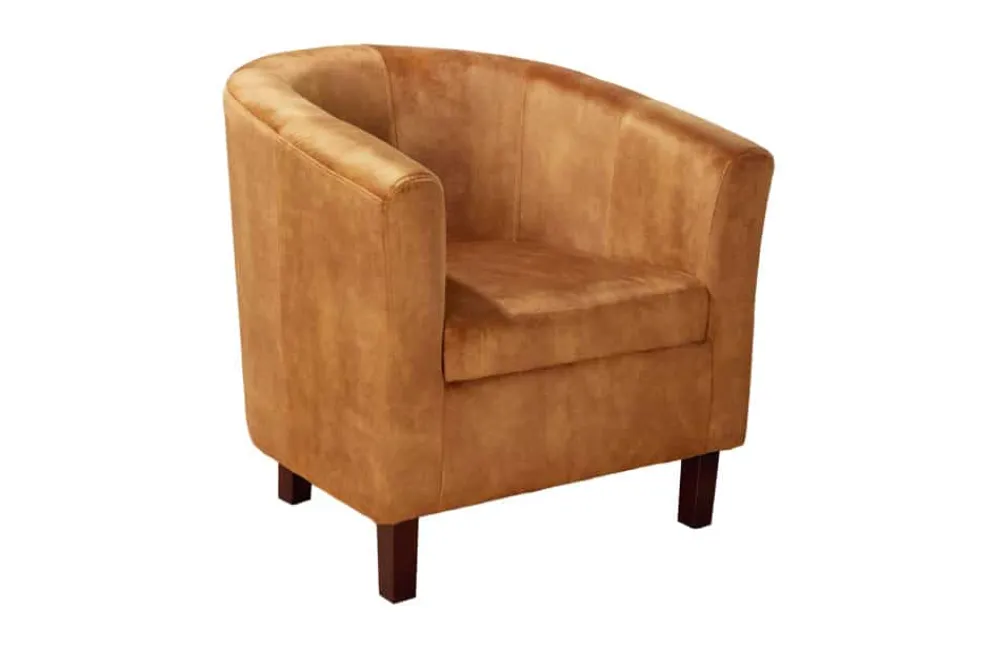 Riess-Ambiente Loungesessel|Sessel > Design Lounge Sessel HEMINGWAY senfgelb Samt Armlehnen Cocktailsessel
