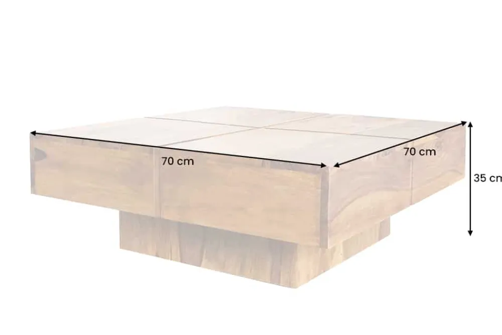 Riess-Ambiente Mehr...|Couchtische > Design Massivholz Couchtisch BOLT 70cm braun Sheesham stone finish Handarbeit