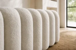 Riess-Ambiente Skandinavisch|Sitzbänke > Design Polsterbank VOGUE 95cm beige Bouclé Bettbank