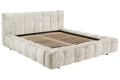 Riess-Ambiente Polsterbetten|Retro Möbel > Design Polsterbett DIAMOND 180x200cm weiß Chenille Cremona inkl. Matratze Topper Lattenrost