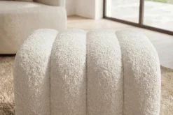 Riess-Ambiente Sitzhocker > Design Polsterhocker VOGUE 40cm beige Bouclé Sitzhocker