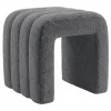 Riess-Ambiente Sitzhocker > Design Polsterhocker VOGUE 40cm grau Bouclé Sitzhocker