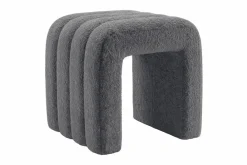 Riess-Ambiente Sitzhocker > Design Polsterhocker VOGUE 40cm grau Bouclé Sitzhocker