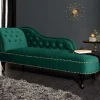 Riess-Ambiente Liegen|Samt Möbel > Design Récamière CHESTERFIELD 170cm smaragdgrün Samt Knopfheftung Nietenbesatz