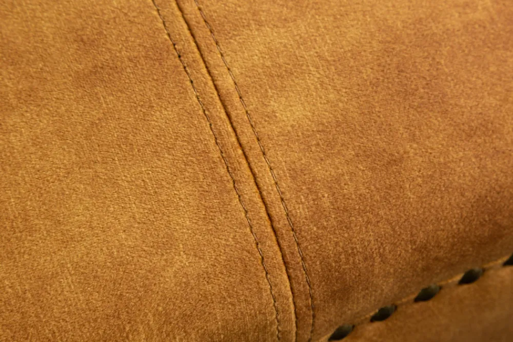 Riess-Ambiente Liegen|Samt Möbel > Design Récamière CHESTERFIELD 170cm senfgelb Samt Knopfheftung Nietenbesatz