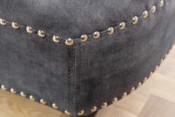 Riess-Ambiente Liegen|Samt Möbel > Design Récamière CHESTERFIELD 170cm grau strukturiertes Samt Knopfheftung Nietenbesatz