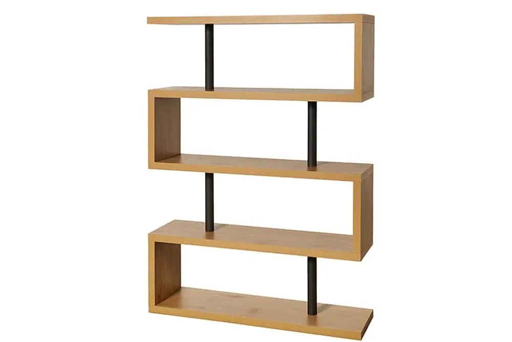 Riess-Ambiente Standregale > Design Regal SNAKE 165cm Eichenoptik Bücherregal mit fünf Böden
