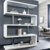 Riess-Ambiente Standregale > Design Regal SNAKE 165cm weiß Bücherregal Hochglanz mit fünf Böden