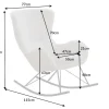 Riess-Ambiente Skandinavisch|Sessel > Design Schaukelstuhl SCANDINAVIA SWING weiß Bouclé Sessel schwarz Metall