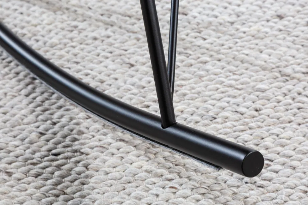 Riess-Ambiente Skandinavisch|Sessel > Design Schaukelstuhl SCANDINAVIA SWING weiß Bouclé Sessel schwarz Metall