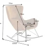 Riess-Ambiente Skandinavisch|Sessel > Design Schaukelstuhl SCANDINAVIA SWING senfgelb Samt Sessel