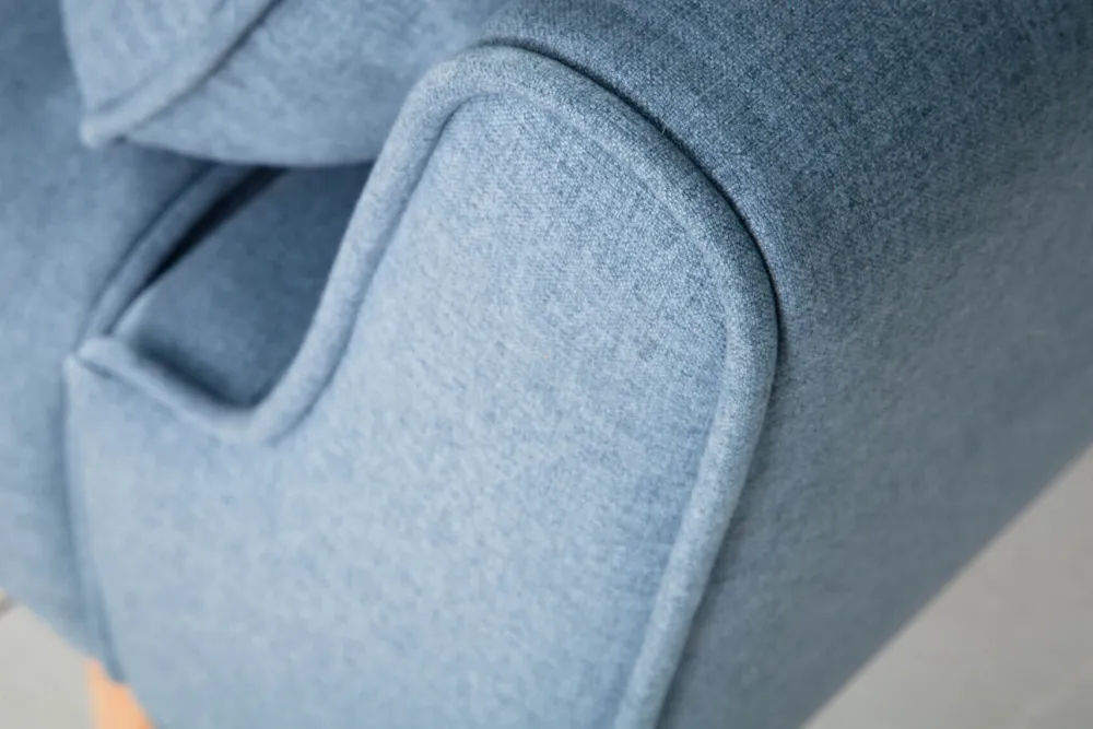 Riess-Ambiente Skandinavisch|Retro Möbel > Design Schlafsofa DIVANI 220cm hellblau Strukturstoff Scandinavian 3-Sitzer mit Bettfunktion