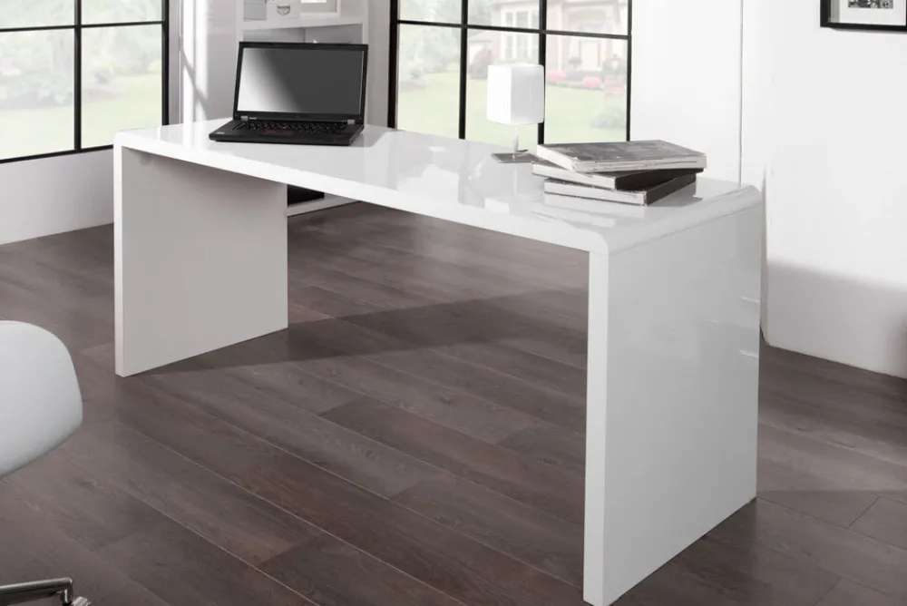 Riess-Ambiente Bürotische > Design Schreibtisch FAST TRADE 160cm weiß Hochglanz Computertisch