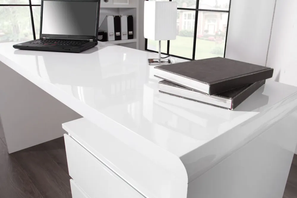Riess-Ambiente Bürotische > Design Schreibtisch FAST TRADE 160cm weiß Hochglanz Computertisch
