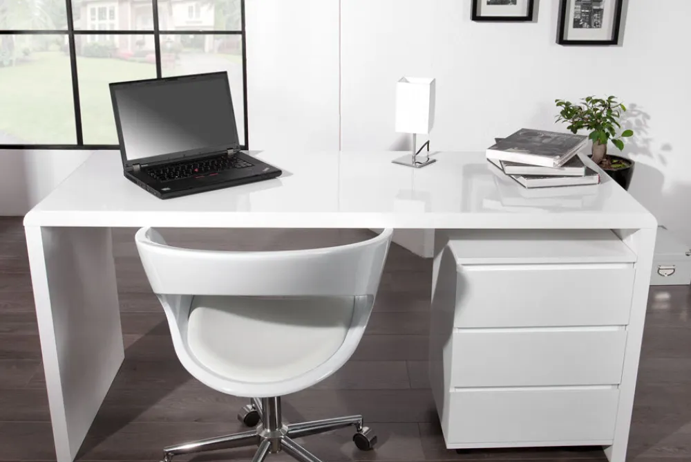 Riess-Ambiente Bürotische > Design Schreibtisch FAST TRADE 160cm weiß Hochglanz Computertisch