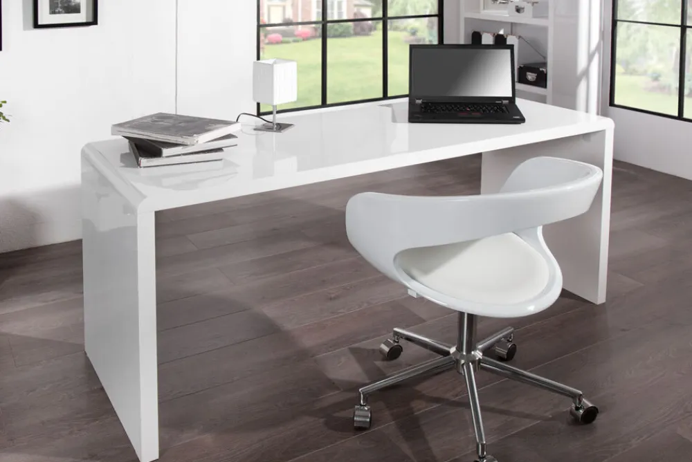 Riess-Ambiente Bürotische > Design Schreibtisch FAST TRADE 160cm weiß Hochglanz Computertisch