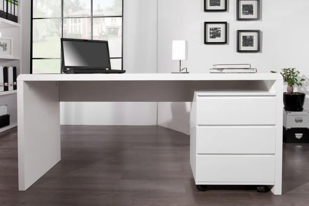 Riess-Ambiente Bürotische > Design Schreibtisch FAST TRADE 160cm weiß Hochglanz Computertisch