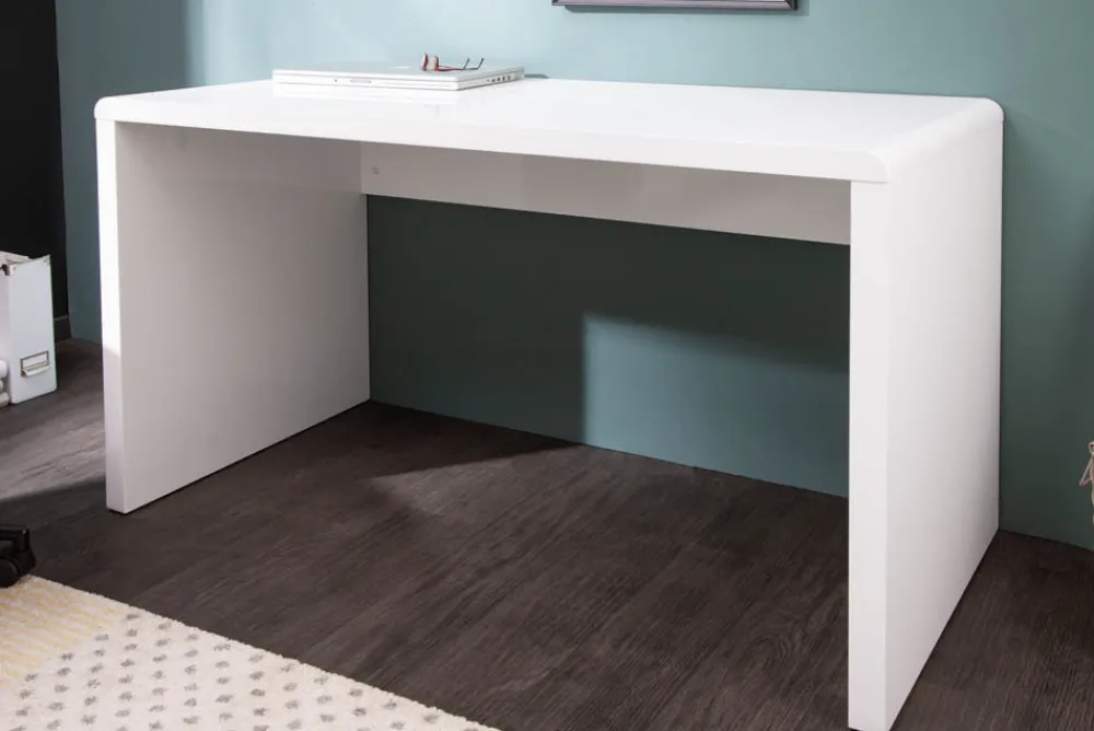 Riess-Ambiente Bürotische > Design Schreibtisch FAST TRADE 120cm weiß Hochglanz Bürotisch