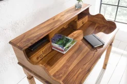 Riess-Ambiente Mehr...|Mehr... > Design Sekretär HEMINGWAY L 115cm braun Sheesham Massivholz stone finish Schreibtisch