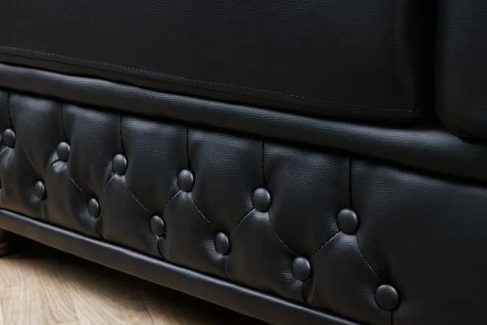 Riess-Ambiente Sessel > Design Sessel CHESTERFIELD 110cm matt schwarz Knopfheftung Federkern