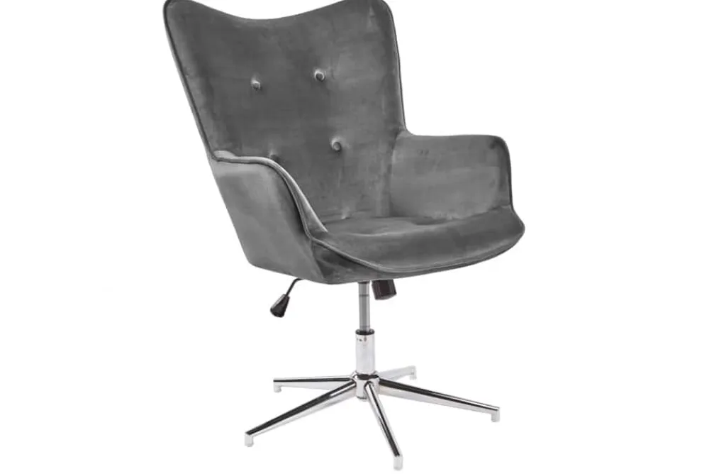 Riess-Ambiente Sessel|Samt Möbel > Design Sessel MR. LOUNGER grau chrom Samt höhenverstellbar drehbar Retro