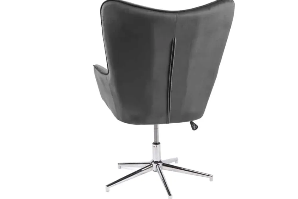 Riess-Ambiente Sessel|Samt Möbel > Design Sessel MR. LOUNGER grau chrom Samt höhenverstellbar drehbar Retro