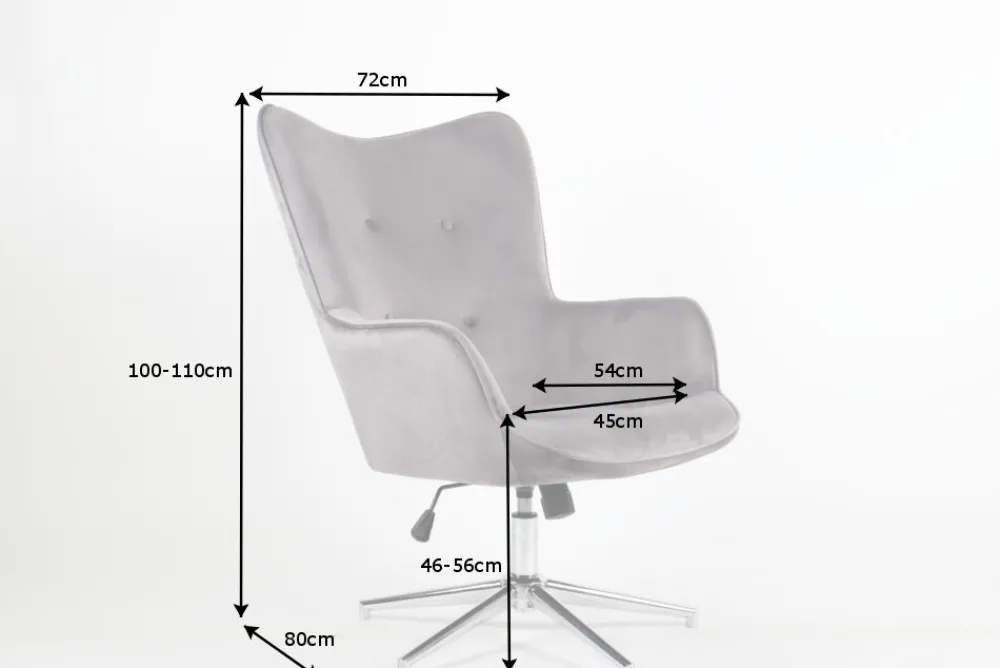 Riess-Ambiente Sessel|Samt Möbel > Design Sessel MR. LOUNGER grau chrom Samt höhenverstellbar drehbar Retro