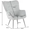 Riess-Ambiente Skandinavisch|Loungesessel > Design Sessel SCANDINAVIA champagner Chenille Cremona schwarz Metall mit Armlehne