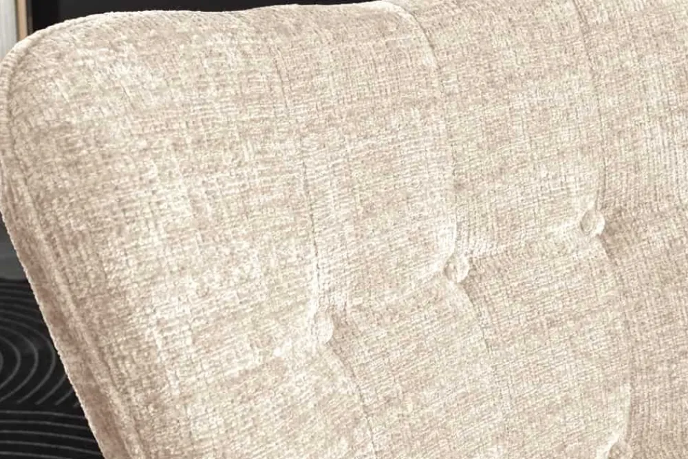 Riess-Ambiente Skandinavisch|Loungesessel > Design Sessel SCANDINAVIA champagner Chenille Cremona schwarz Metall mit Armlehne