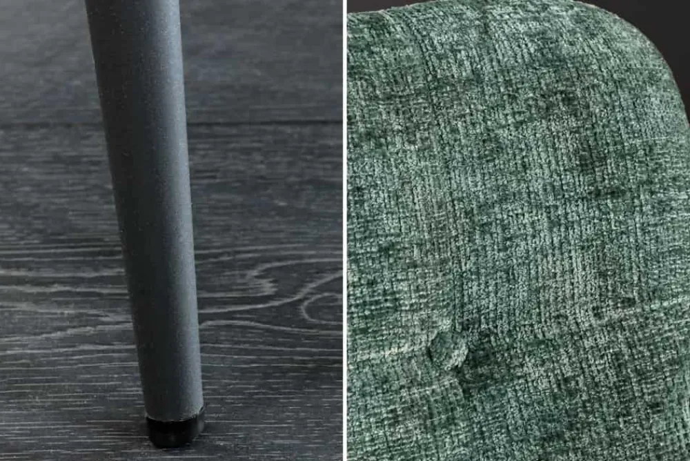 Riess-Ambiente Skandinavisch|Loungesessel > Design Sessel SCANDINAVIA grün Chenille Cremona schwarz Metall mit Armlehne