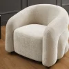 Riess-Ambiente Skandinavisch|Sessel > Design Sessel VOGUE 95cm beige Chenille mit Armlehnen und Nosagfederung