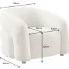 Riess-Ambiente Skandinavisch|Sessel > Design Sessel VOGUE 95cm grau Chenille mit Armlehnen und Nosagfederung