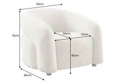 Riess-Ambiente Skandinavisch|Sessel > Design Sessel VOGUE 95cm grau Chenille mit Armlehnen und Nosagfederung