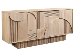 Riess-Ambiente Retro Möbel|Sideboards & Kommoden > Design Sideboard ART DECO 170cm weiß gekälkt Mangoholz massiv 3D-Front
