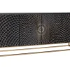Riess-Ambiente Goldene Möbel|Mehr... > Design Sideboard ILLUSION 180cm schwarz Mangoholz Massivholz mit 3D Schnitzereien gold Eisen Metallgestell