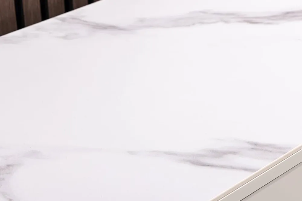 Riess-Ambiente Sideboards & Kommoden > Design Sideboard SAVOY 150cm kaschmir weiß Marmor Keramik mit sechs Schubladen