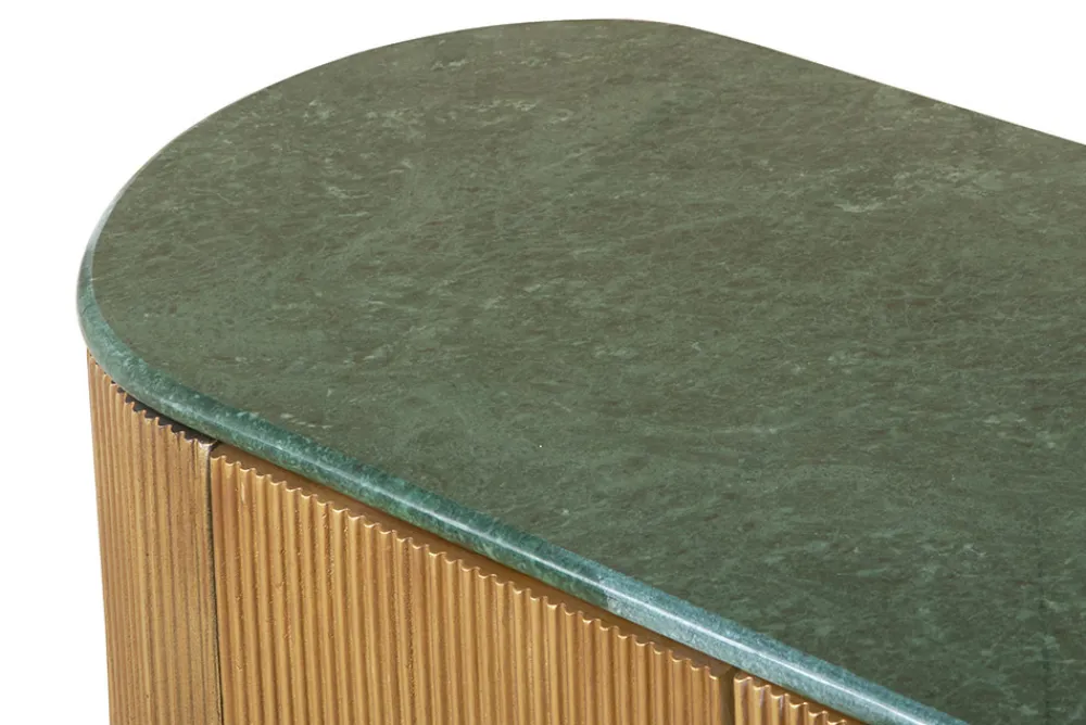 Riess-Ambiente Sideboards & Kommoden|Mehr... > Design Sideboard VENEZIANO 170cm messing Mangoholz grün Marmor gold