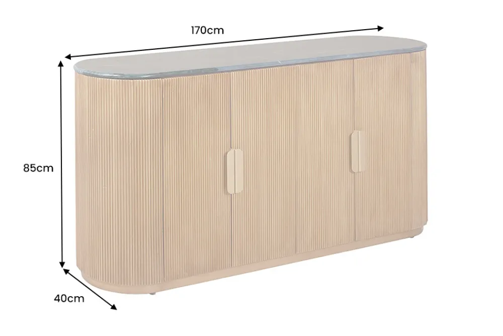 Riess-Ambiente Sideboards & Kommoden|Mehr... > Design Sideboard VENEZIANO 170cm messing Mangoholz grün Marmor gold