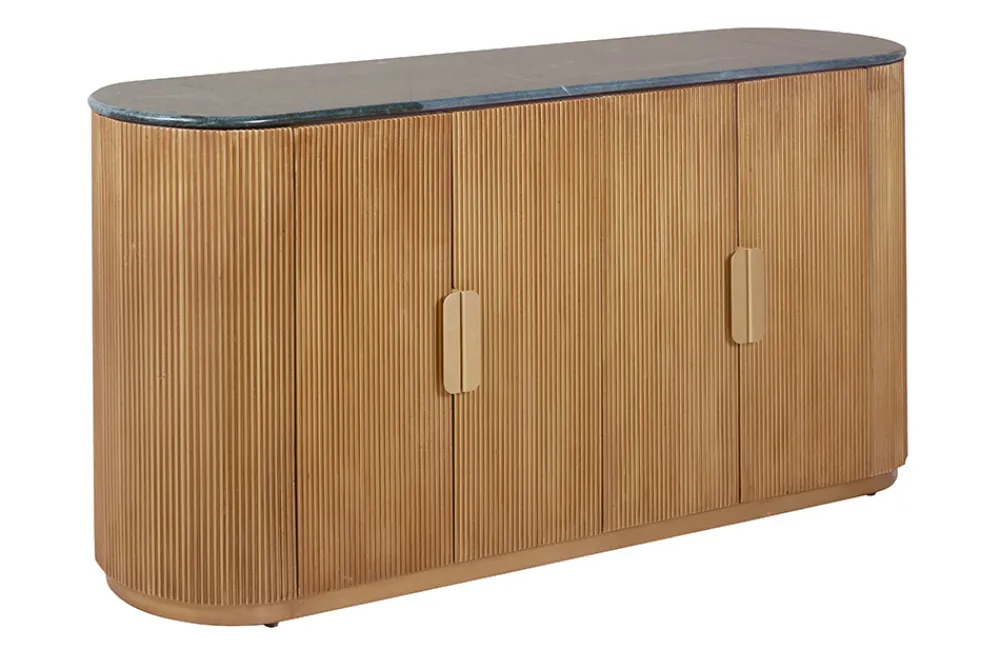 Riess-Ambiente Sideboards & Kommoden|Mehr... > Design Sideboard VENEZIANO 170cm messing Mangoholz grün Marmor gold