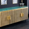 Riess-Ambiente Mehr...|Sideboards & Kommoden > Design Sideboard VENEZIANO 160cm messing grün Marmorplatte Mangoholz Retro